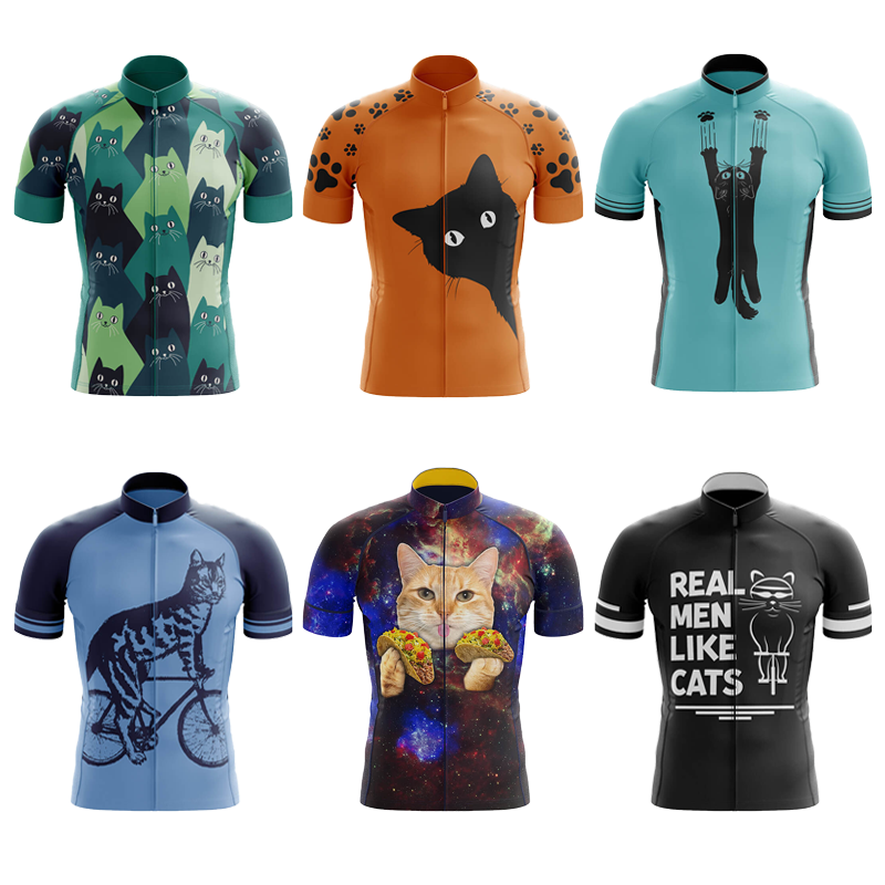 Cycling Jersey Men CARTOON CAT – Mountain Biking Cartoon recenzja i cena