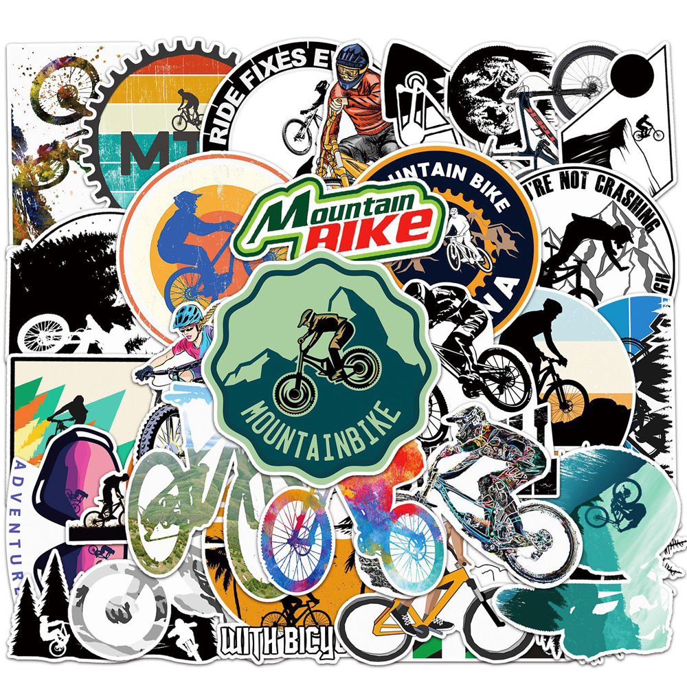 10/30/50pcs Cool Cartoon Bicyc – Mountain Biking Cartoon recenzja i cena