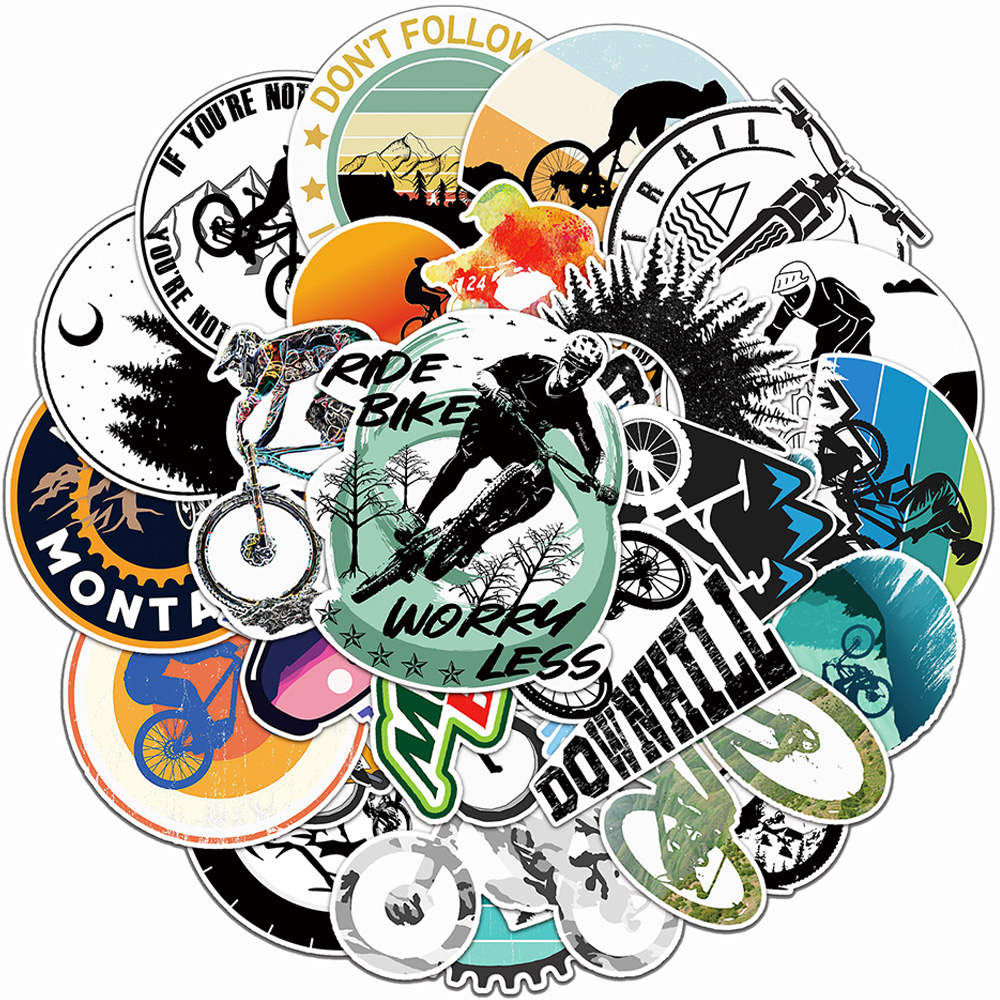 10/30/50pcs Cool Cartoon Bicyc – Mountain Biking Cartoon recenzja i cena