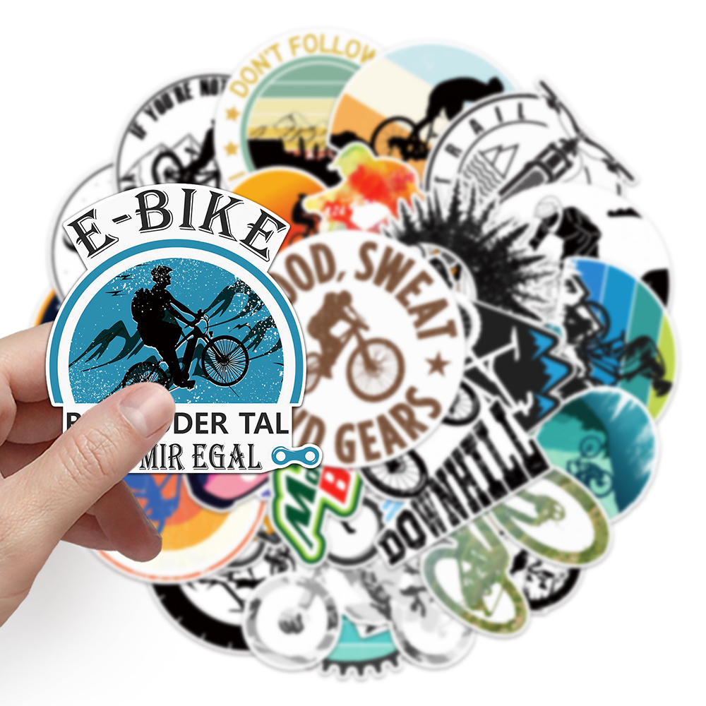 10/30/50pcs Cool Cartoon Bicyc – Mountain Biking Cartoon recenzja i cena