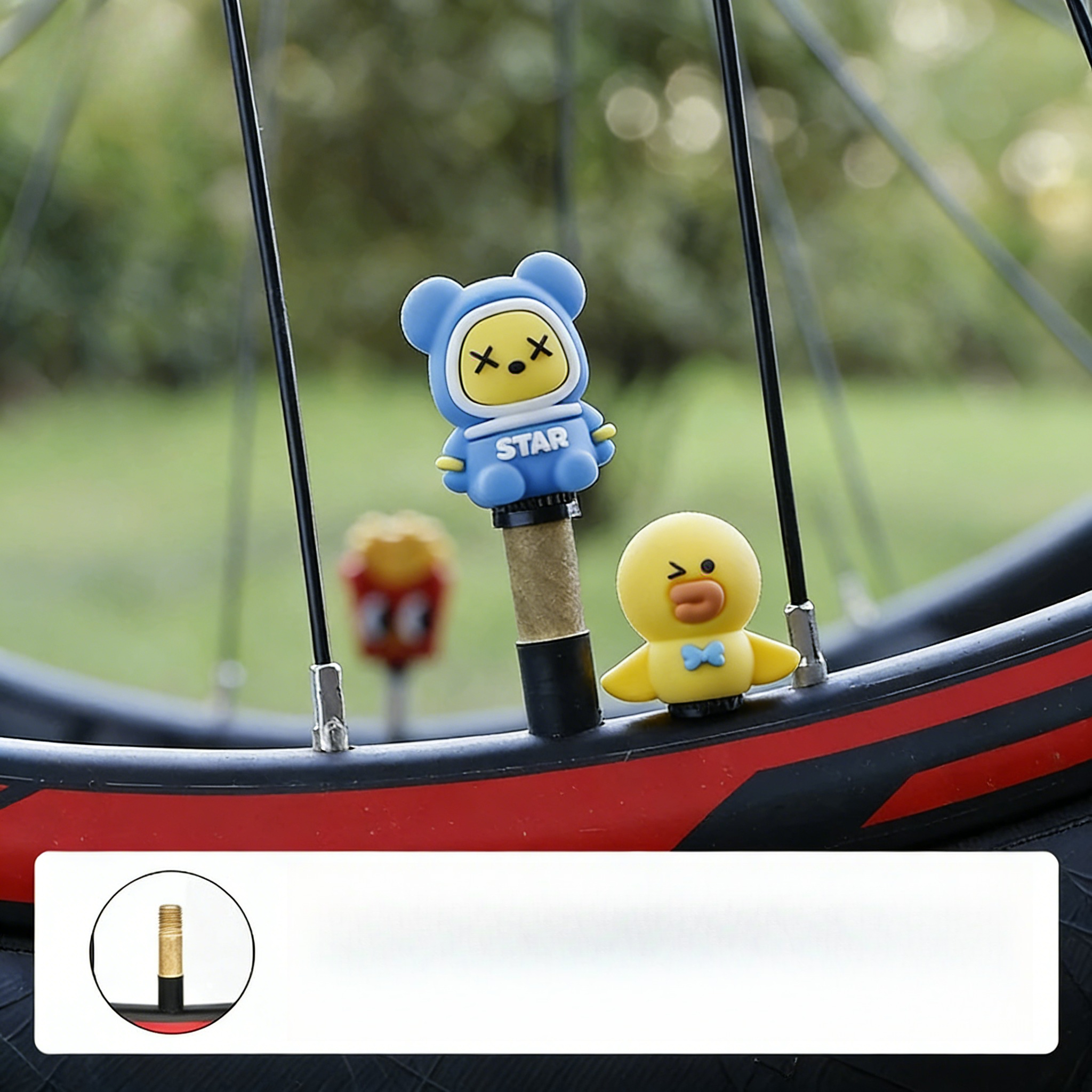 2/3pcs bicycle air nozzle cap  – Mountain Biking Cartoon recenzja i cena