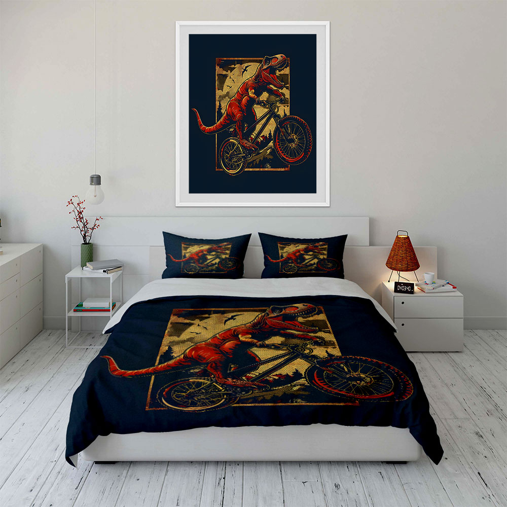 3pcs T-Rex Riding a Mountain B – Mountain Biking Cartoon recenzja i cena