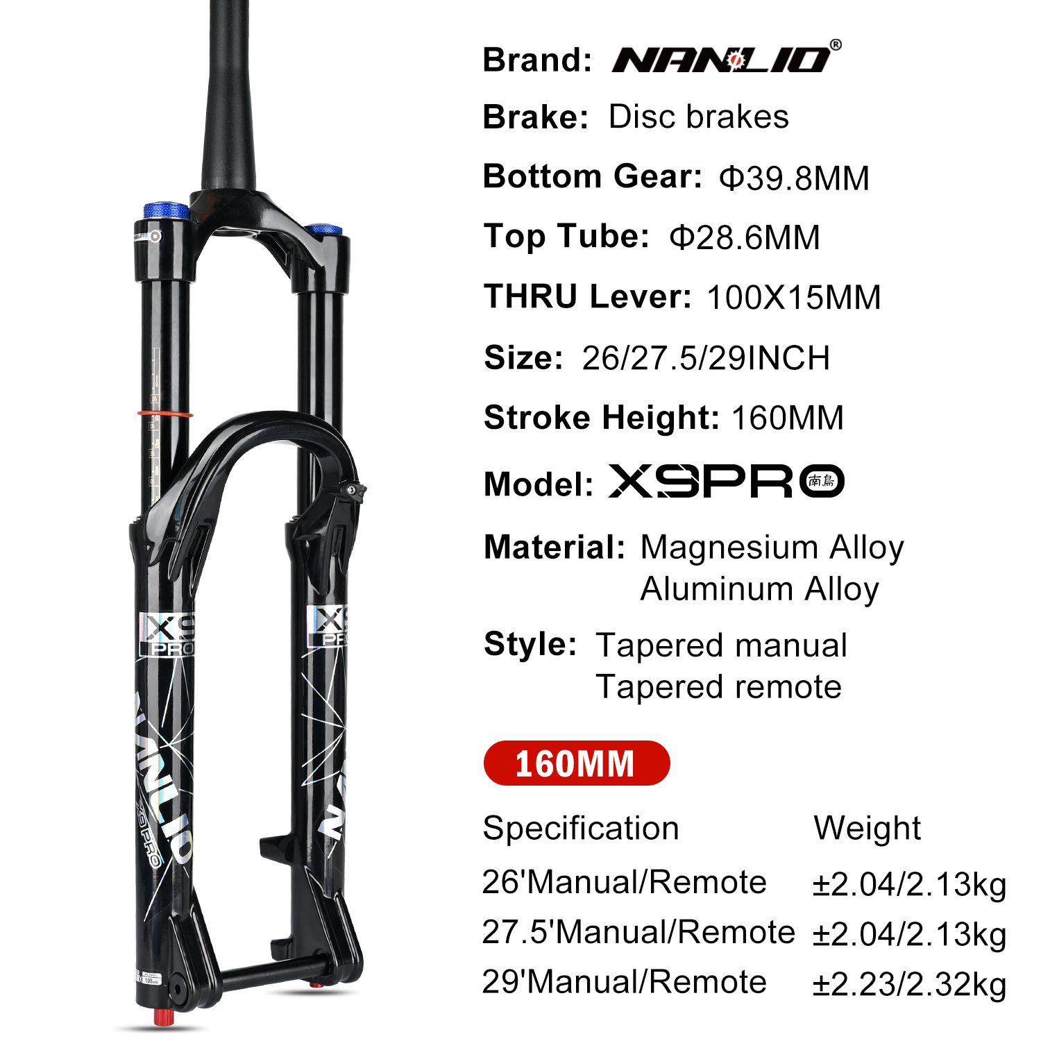 Nanlio X9PRO BK MTB Air Suspen – Mtb Fork Air recenzja i cena