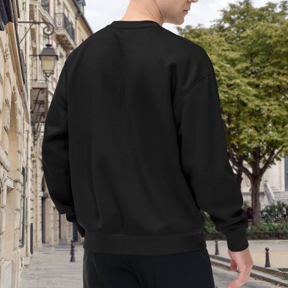 Men's Black Crew Neck Sweatshi – Mountain Biking Cartoon recenzja i cena