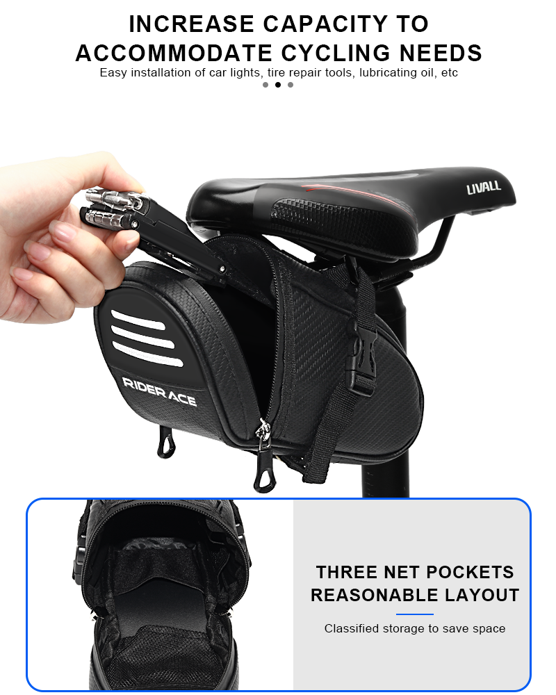 RIDERACE Bicycle Saddle Bag Sm – Mountain Biking Waist Pack recenzja i cena